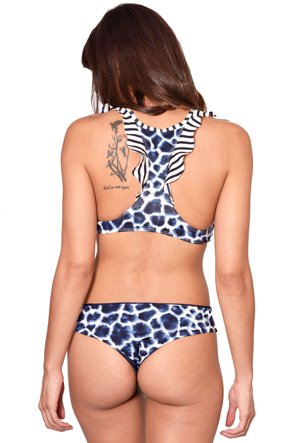 BLUE JAGUAR Ruffle Racerback Bikini Top