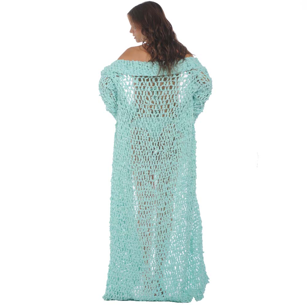 Splash Aquamarine Crochet Coat 