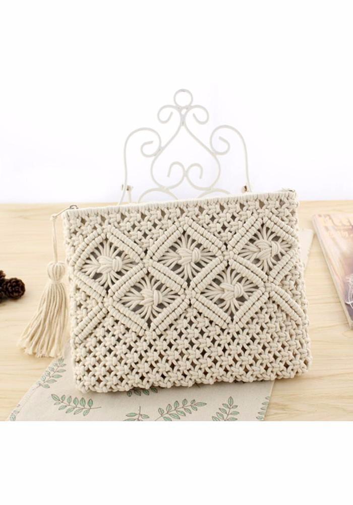 Bohemian Clutch Bag white