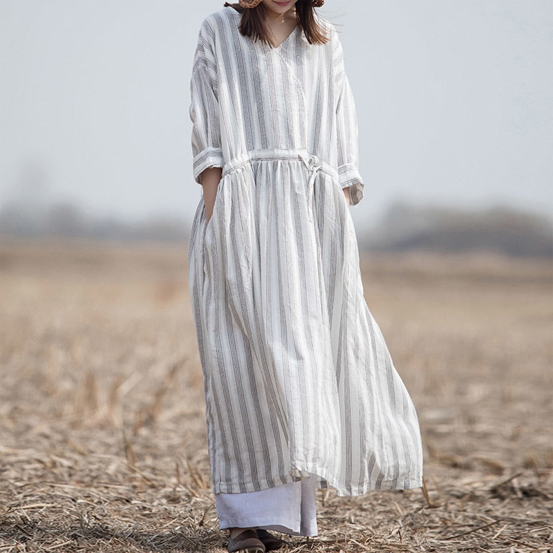 Summer Stripe Vintage Dress