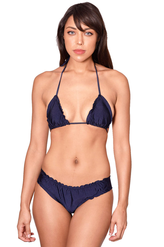 GLOW BLUE MARINE Signature Triangle Bikini Top | Maya Swimwear