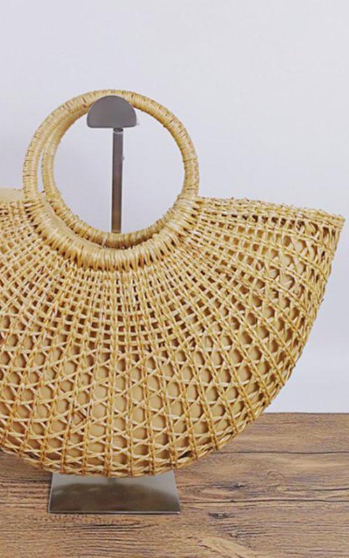 Women Vintage Straw Woven Handbags Large Casual Summer Beach Tote Bags detail