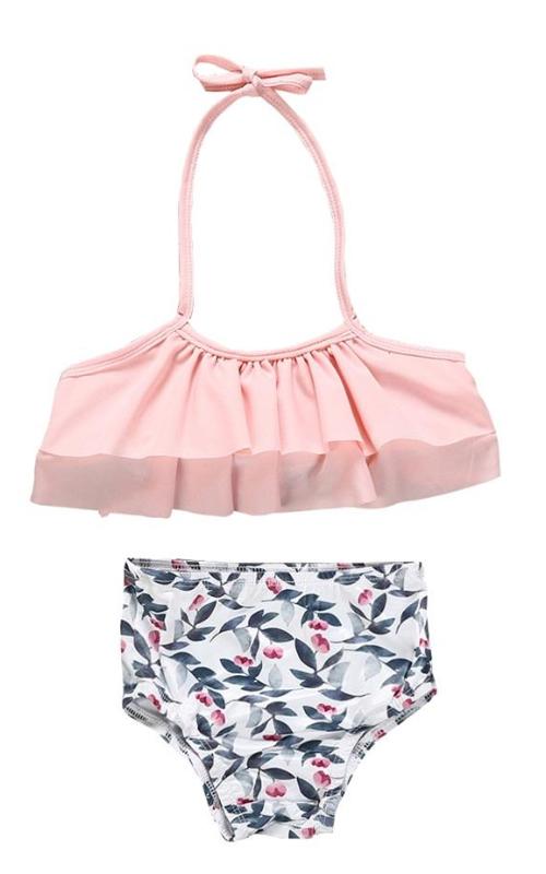 MAYA UNLIMITED Flower Pink Bikini Set High Waist Swimwear