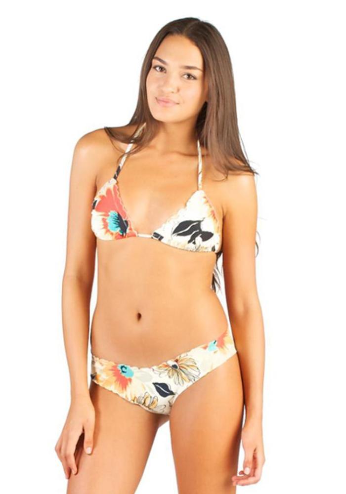 SAVANAH ORANGE triangle Bikini Top Celebrity Style | Maya Swimwear front